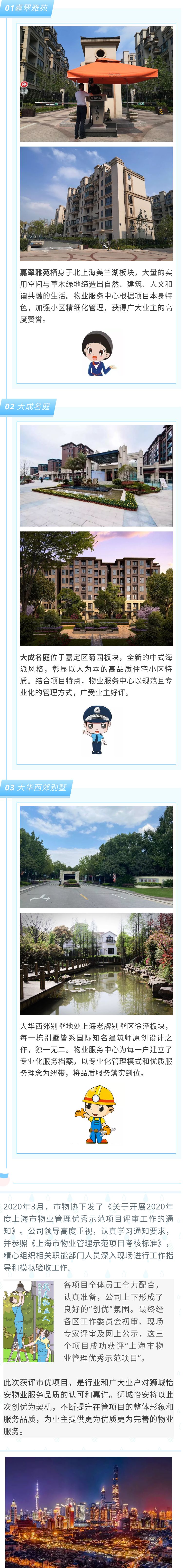 2020年上海市物业管理优秀示范项目揭晓，狮城怡安三项目榜上有名